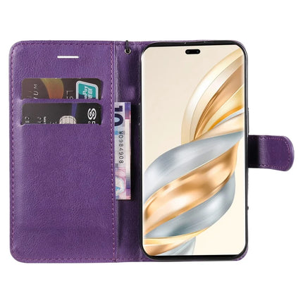 For Honor X60 Pro 5G / Magic7 Lite 5G / X9c 5G Case Solid Color Leather Mobile Cover Wallet Stand with Strap