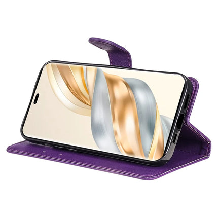 For Honor X60 Pro 5G / Magic7 Lite 5G / X9c 5G Case Solid Color Leather Mobile Cover Wallet Stand with Strap