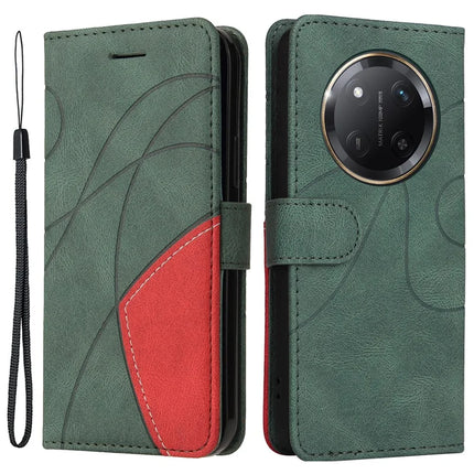 For Honor X60 Pro 5G / Magic7 Lite 5G / X9c 5G Leather Case Wallet Stand Color Splicing Phone Cover - Green