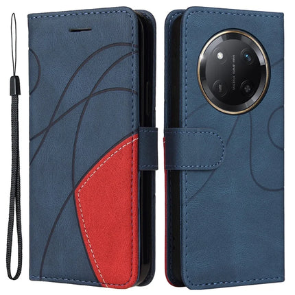 For Honor X60 Pro 5G / Magic7 Lite 5G / X9c 5G Leather Case Wallet Stand Color Splicing Phone Cover - Blue