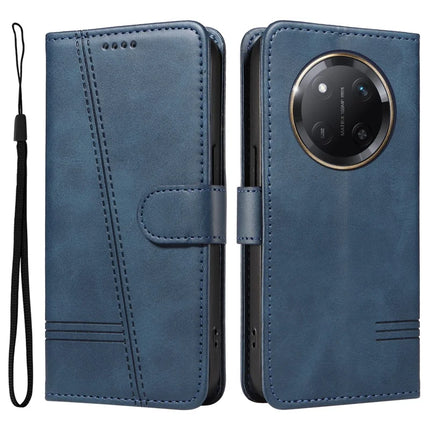 For Honor X60 Pro 5G / Magic7 Lite 5G / X9c 5G Wallet Phone Case T-Shape Lines Leather Cover - Blue