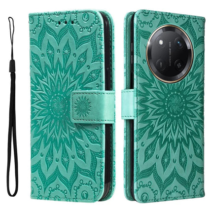For Honor Magic7 Lite 5G / X9c 5G / X60 Pro 5G Case Sunflower Leather Wallet Phone Cover - Green
