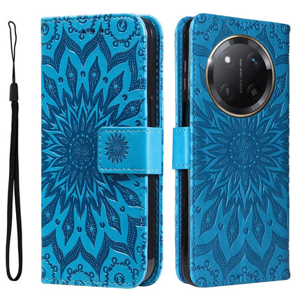 For Honor Magic7 Lite 5G / X9c 5G / X60 Pro 5G Case Sunflower Leather Wallet Phone Cover - Blue