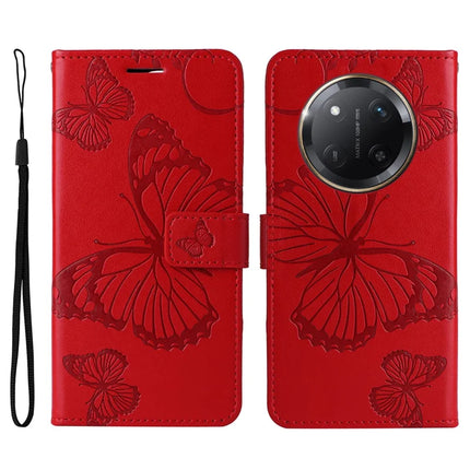 For Honor X60 Pro 5G / Magic7 Lite 5G / X9c 5G Case Butterfly Leather Phone Cover - Red