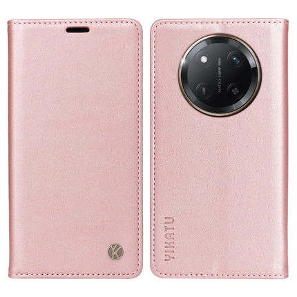 YIKATU YK-001 For Honor X60 Pro 5G / Magic7 Lite 5G / X9c 5G Wallet Case Card Slot Stand Leather Phone Cover - Rose Gold