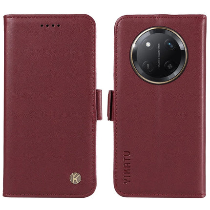 YIKATU YK-003 For Honor X60 Pro 5G / Magic7 Lite 5G / X9c 5G Case Wallet Stand Leather Phone Cover - Wine Red