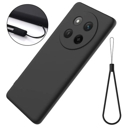 For Honor X60 Pro 5G Case Liquid Silicone Phone Back Cover with Hand Strap