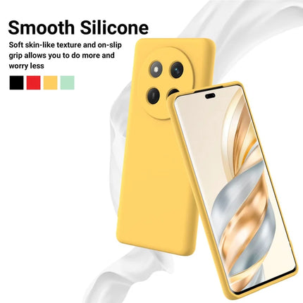 For Honor X60 Pro 5G Case Liquid Silicone Phone Back Cover with Hand Strap