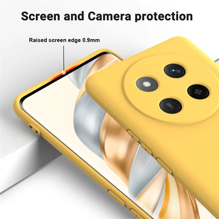 For Honor X60 Pro 5G Case Liquid Silicone Phone Back Cover with Hand Strap