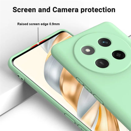 For Honor X60 Pro 5G Case Liquid Silicone Phone Back Cover with Hand Strap