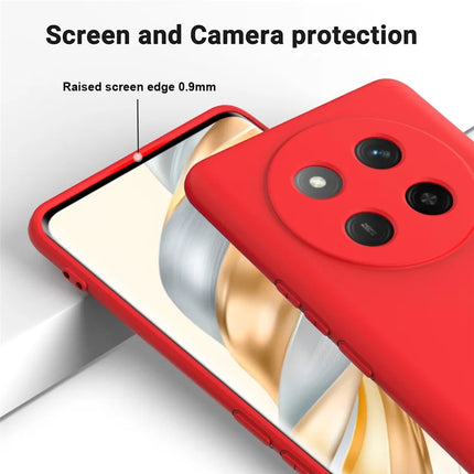 For Honor X60 Pro 5G Case Liquid Silicone Phone Back Cover with Hand Strap