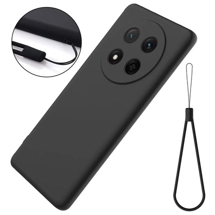 For Honor Magic7 Lite 5G / X9c 5G / X60 Pro 5G Case Liquid Silicone Phone Back Cover with Hand Strap