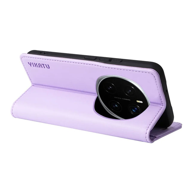For Honor Magic7 Pro 5G Wallet Case YIKATU YK- 001 PU Leather Phone Cover with Stand -  Light Purple