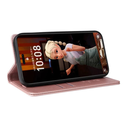 For Honor Magic7 Pro 5G Wallet Case YIKATU YK- 001 PU Leather Phone Cover with Stand -  Rose Gold