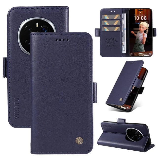 For Honor Magic7 Pro 5G Wallet Phone Case YIKATU YK-003 Leather Stand Cover - Sapphire