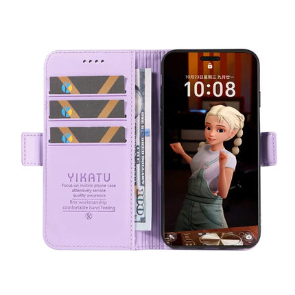 For Honor Magic7 Pro 5G Wallet Phone Case YIKATU YK-003 Leather Stand Cover -  Light Purple