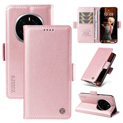 For Honor Magic7 Pro 5G Wallet Phone Case YIKATU YK-003 Leather Stand Cover - Rose Gold