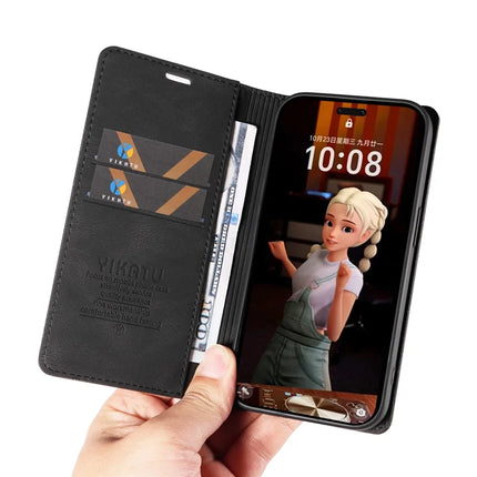 For Honor Magic7 Pro 5G Leather Cover YIKATU YK-004 Skin-Touch Wallet Phone Cases