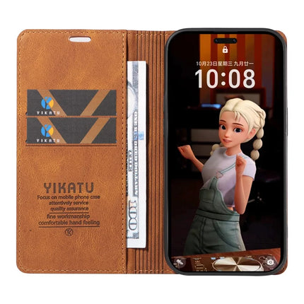 For Honor Magic7 Pro 5G Leather Cover YIKATU YK-004 Skin-Touch Wallet Phone Cases