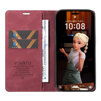 For Honor Magic7 Pro 5G Leather Cover YIKATU YK-004 Skin-Touch Wallet Phone Cases