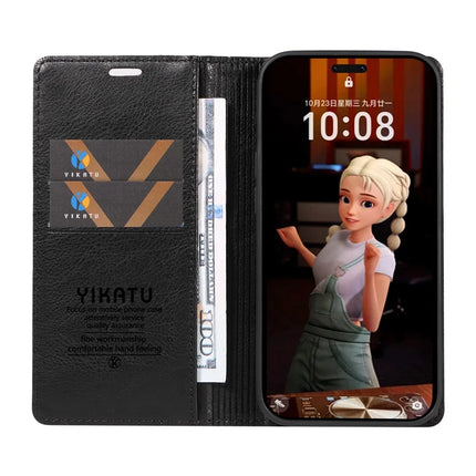 For Honor Magic7 Pro 5G Wallet Case YIKATU YK-006 Magnetic Closure Leather Phone Cover Litchi Texture