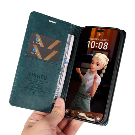 For Honor Magic7 Pro 5G Wallet Case YIKATU YK-006 Magnetic Closure Leather Phone Cover Litchi Texture