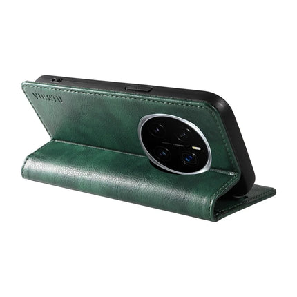 For Honor Magic7 Pro 5G Wallet Case YIKATU YK-006 Magnetic Closure Leather Phone Cover Litchi Texture -  Green