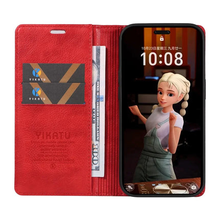 For Honor Magic7 Pro 5G Wallet Case YIKATU YK-006 Magnetic Closure Leather Phone Cover Litchi Texture