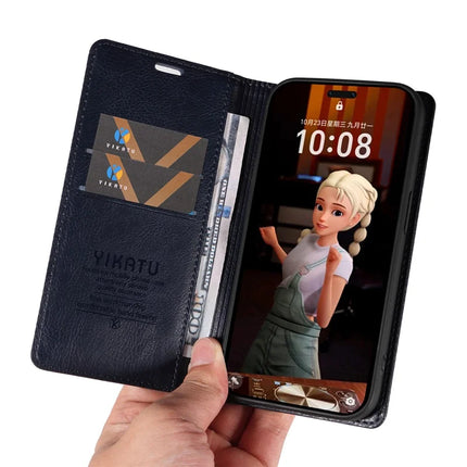 For Honor Magic7 Pro 5G Wallet Case YIKATU YK-006 Magnetic Closure Leather Phone Cover Litchi Texture