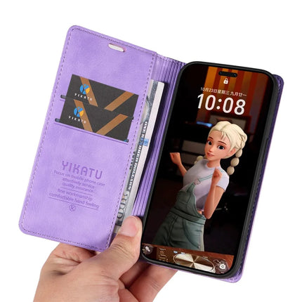 For Honor Magic7 Pro 5G Wallet Case YIKATU YK-006 Magnetic Closure Leather Phone Cover Litchi Texture