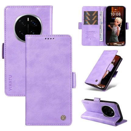 For Honor Magic7 Pro 5G Case YIKATU YK-007 Litchi Texture PU Leather Wallet Phone Cover - Purple