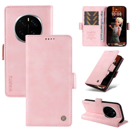 For Honor Magic7 Pro 5G Case YIKATU YK-007 Litchi Texture PU Leather Wallet Phone Cover - Pink