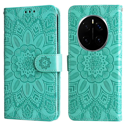 For Honor Magic7 Pro 5G Case Sunflower Imprint Leather Wallet Phone Cover - Green