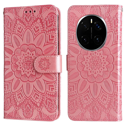For Honor Magic7 Pro 5G Case Sunflower Imprint Leather Wallet Phone Cover - Pink