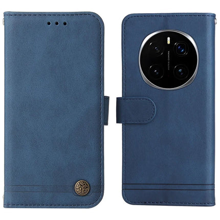 For Honor Magic7 Pro 5G Wallet Case Skin Touch Leather Phone Cover Tree Pattern Hardware - Blue