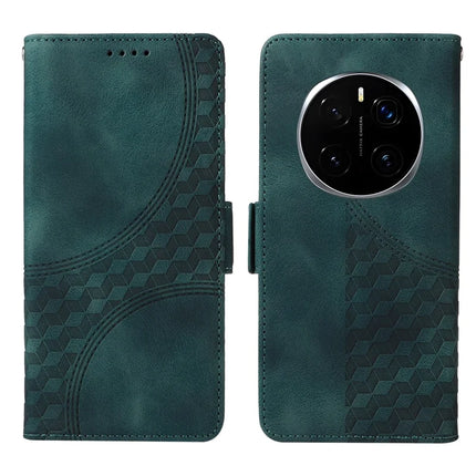 For Honor Magic7 Pro 5G Case PU Leather Phone Cover Rhombus Starry Imprinted - Green