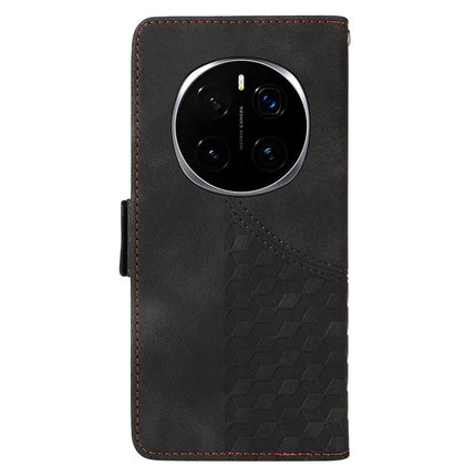 For Honor Magic7 Pro 5G Case PU Leather Phone Cover Rhombus Starry Imprinted