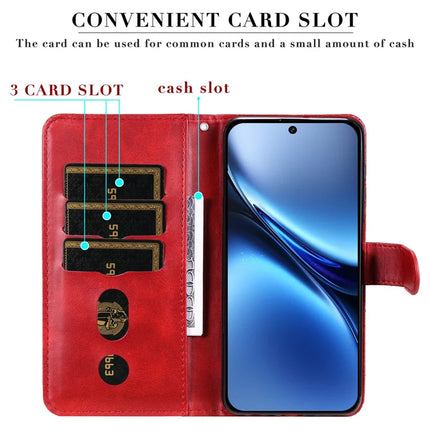 For Honor Magic7 Pro 5G Case Zipper Wallet Calf Texture PU Leather Phone Cover