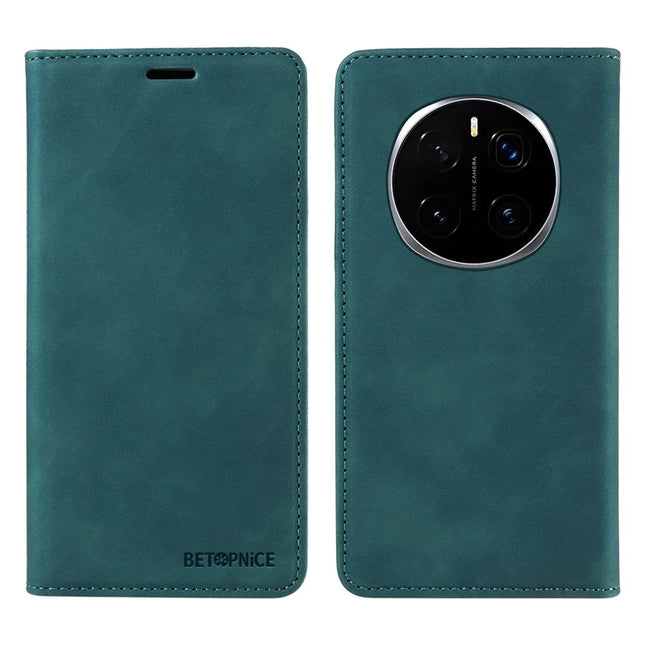 BETOPNICE 003 For Honor Magic7 Pro 5G Wallet Case Leather Phone Cover with Stand - Green