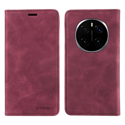 BETOPNICE 003 For Honor Magic7 Pro 5G Wallet Case Leather Phone Cover with Stand - Red