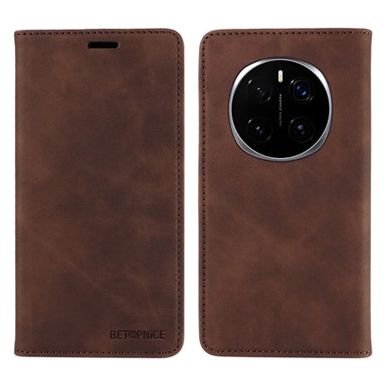 BETOPNICE 003 For Honor Magic7 Pro 5G Wallet Case Leather Phone Cover with Stand - Brown