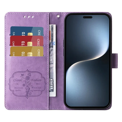 For Honor Magic7 Pro 5G Leather Case Butterfly Floral Imprint Wallet Stand Cover