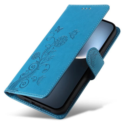 For Honor Magic7 Pro 5G Leather Case Butterfly Floral Imprint Wallet Stand Cover