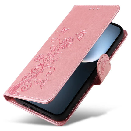For Honor Magic7 Pro 5G Leather Case Butterfly Floral Imprint Wallet Stand Cover