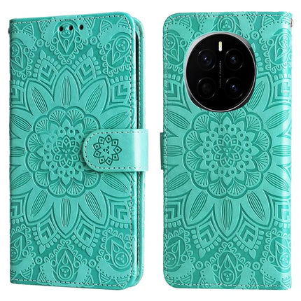 For Honor Magic7 5G Case Sunflower Imprint Leather Wallet Phone Cover - Green