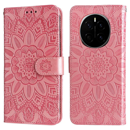 For Honor Magic7 5G Case Sunflower Imprint Leather Wallet Phone Cover - Pink
