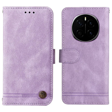 For Honor Magic7 5G Wallet Case Skin Touch Leather Phone Cover Tree Pattern Hardware - Purple