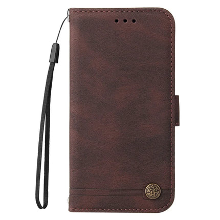 For Honor Magic7 5G Wallet Case Skin Touch Leather Phone Cover Tree Pattern Hardware