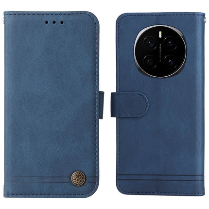 For Honor Magic7 5G Wallet Case Skin Touch Leather Phone Cover Tree Pattern Hardware - Blue