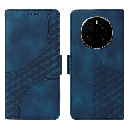 For Honor Magic7 5G Case PU Leather Phone Cover Rhombus Starry Imprinted - Blue